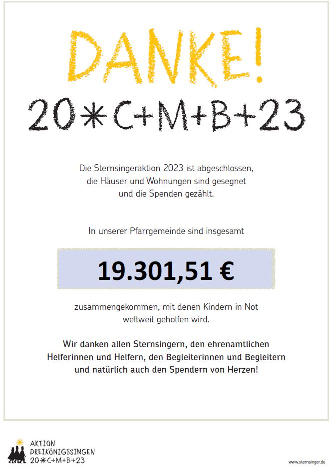Bild Dank Sternsinger 2023
