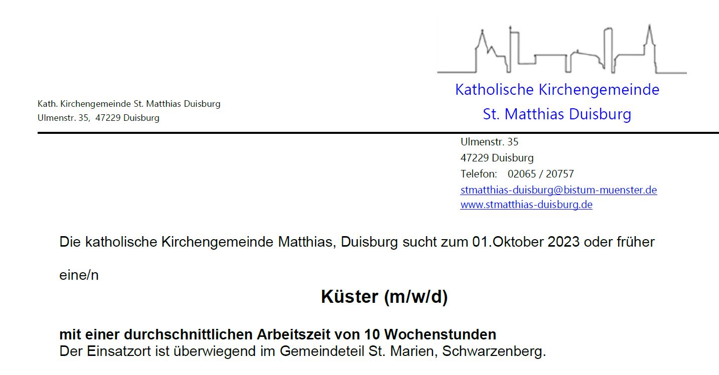 Stellenanzeige
